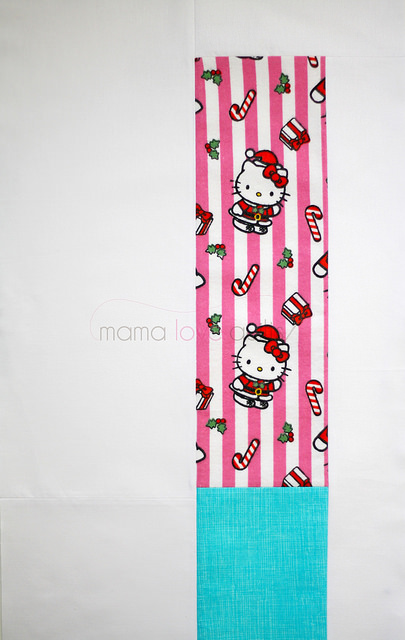 Hello Kitty_Modern Log Cabin Quilt Block